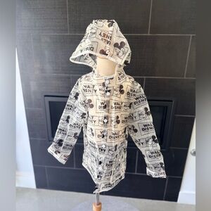 Disney  unisex Black and White Mickey Mouse Comic Style rain Jacket